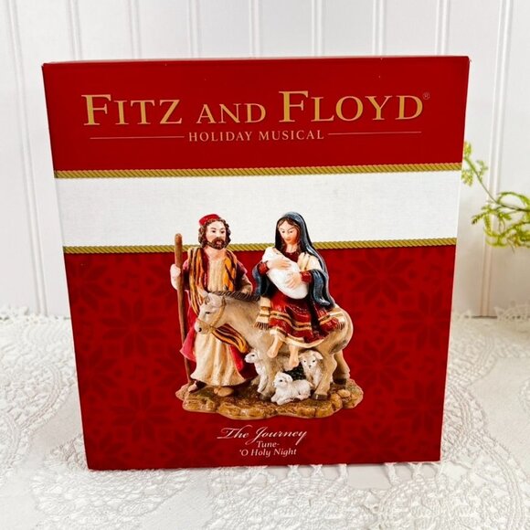 Fitz And Floyd Nativity Figurine Holiday Musical "The Journey" Tune O Holy Night - Picture 13 of 14